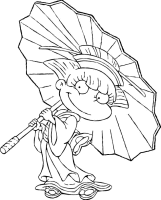 A coloring page of the rugrats